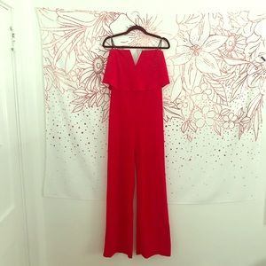 Lulu’s // Red Strapless Jumpsuit